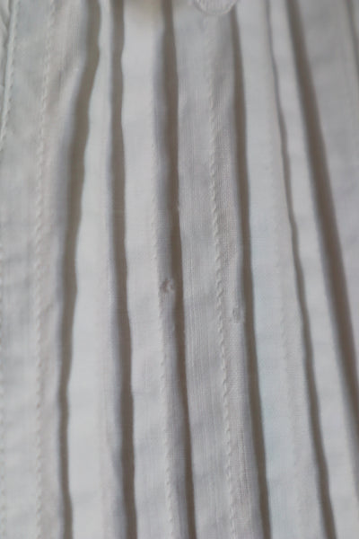 1900s Hand Embroidery Beautiful Tuck Design White Cotton Long Dress