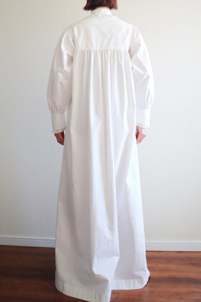 1900s Simple Milk Cotton Dress