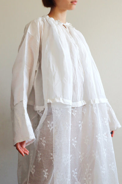 1900s Floral Lace Linen Church Dress