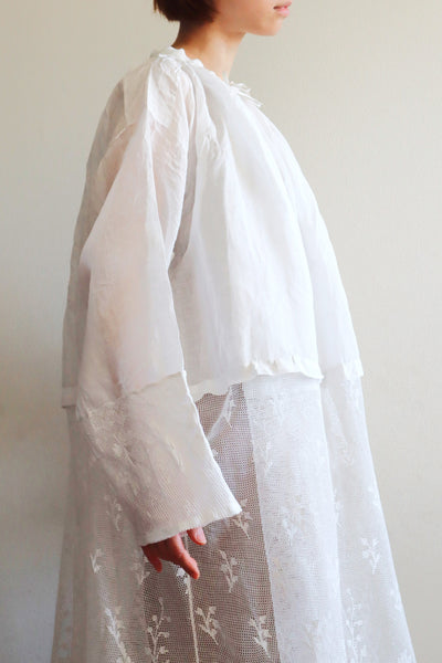 1900s Floral Lace Linen Church Dress