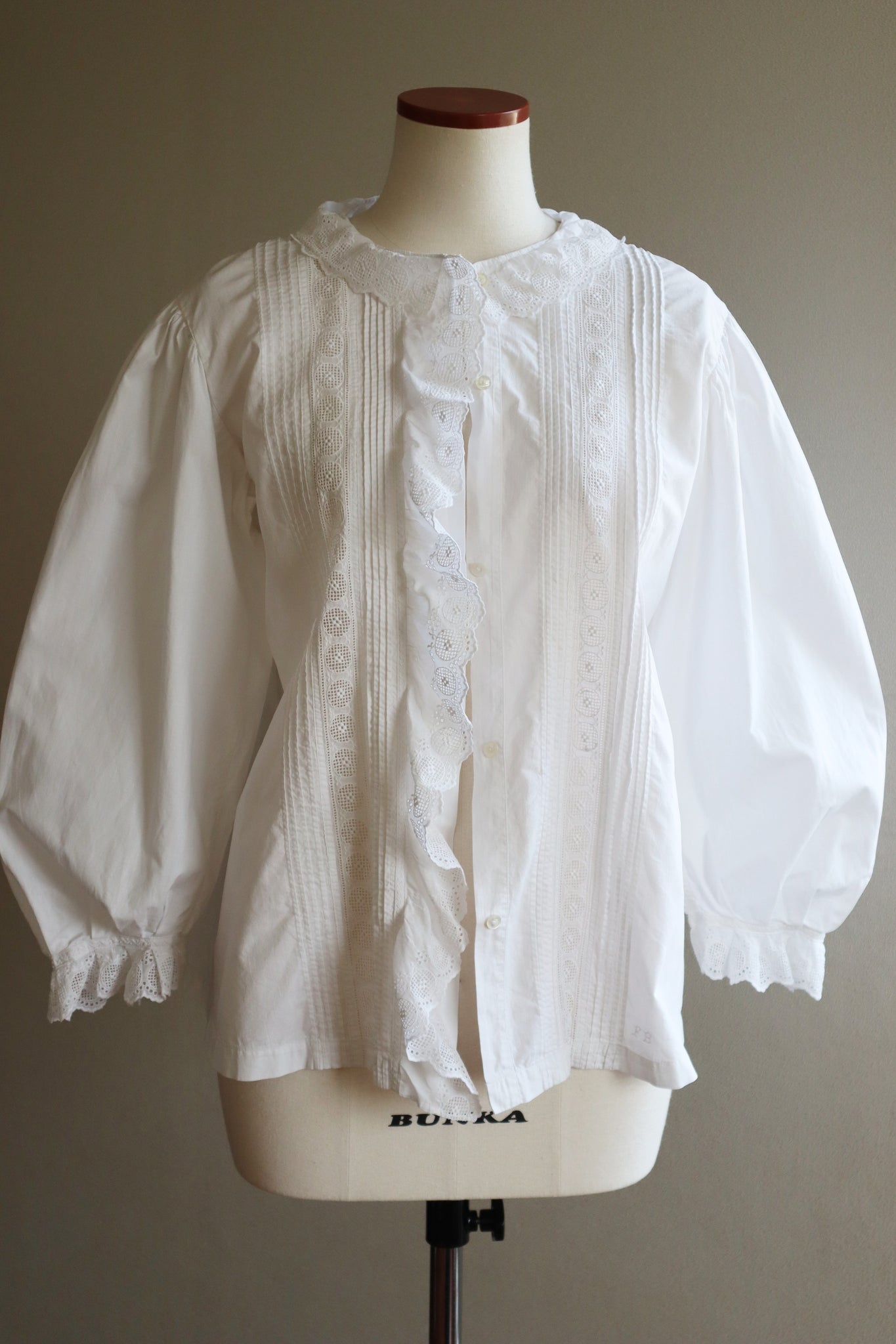 1910s Ruffle Lace Tuck Design Blouse