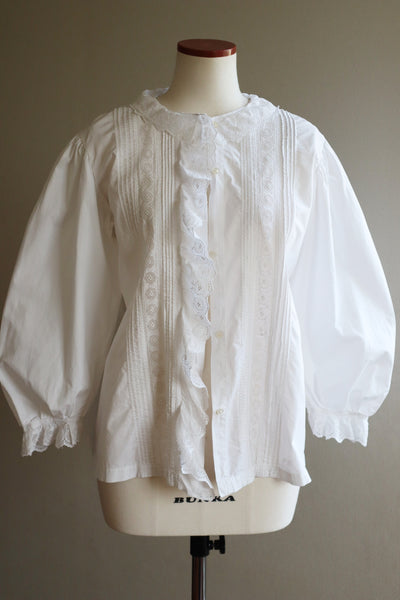 1910s Ruffle Lace Tuck Design Blouse