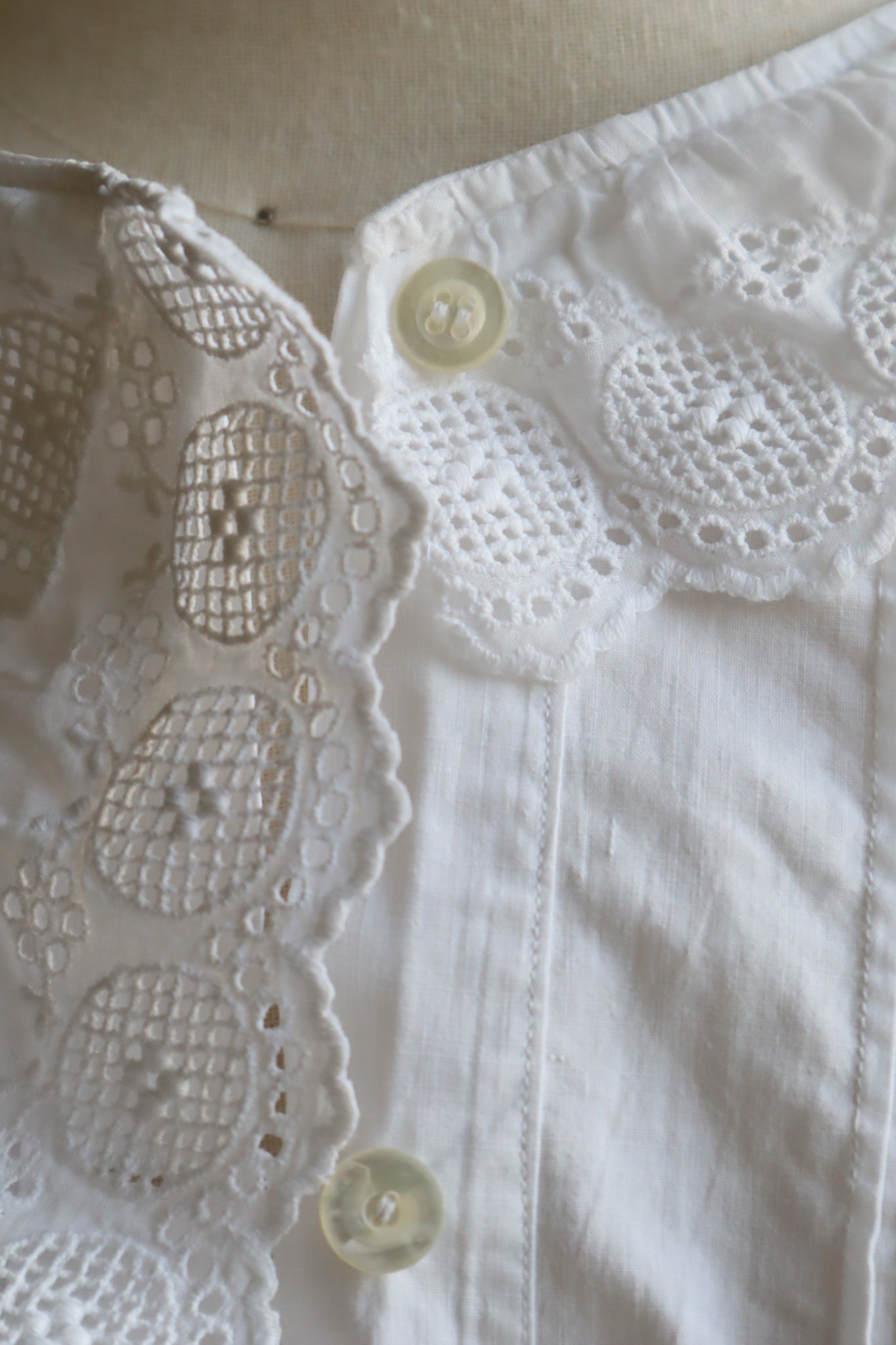 1910s Ruffle Lace Tuck Design Blouse