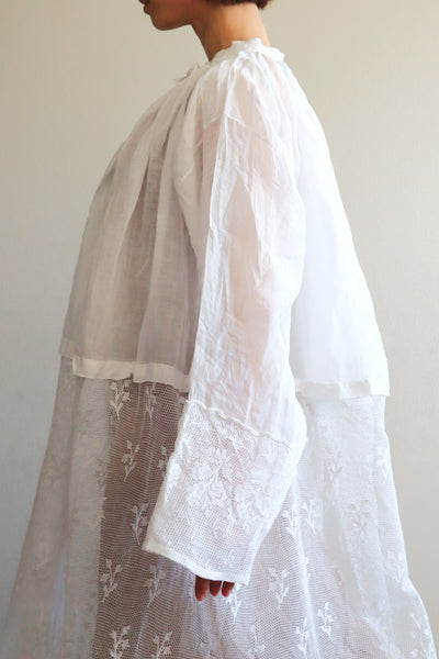 1900s Floral Lace Linen Church Dress