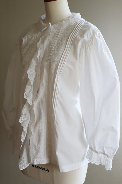 1910s Ruffle Lace Tuck Design Blouse