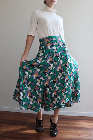 80s USA Vintage Floral Skirt