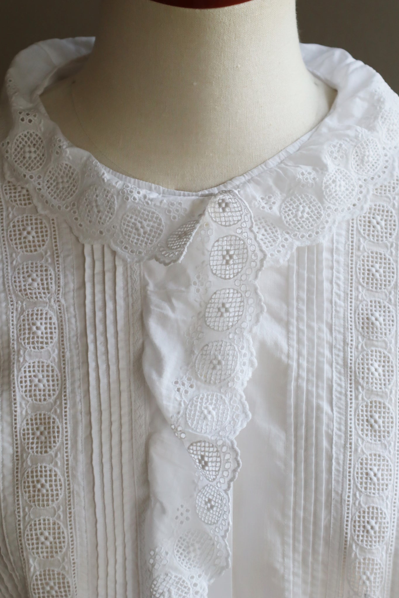 1910s Ruffle Lace Tuck Design Blouse