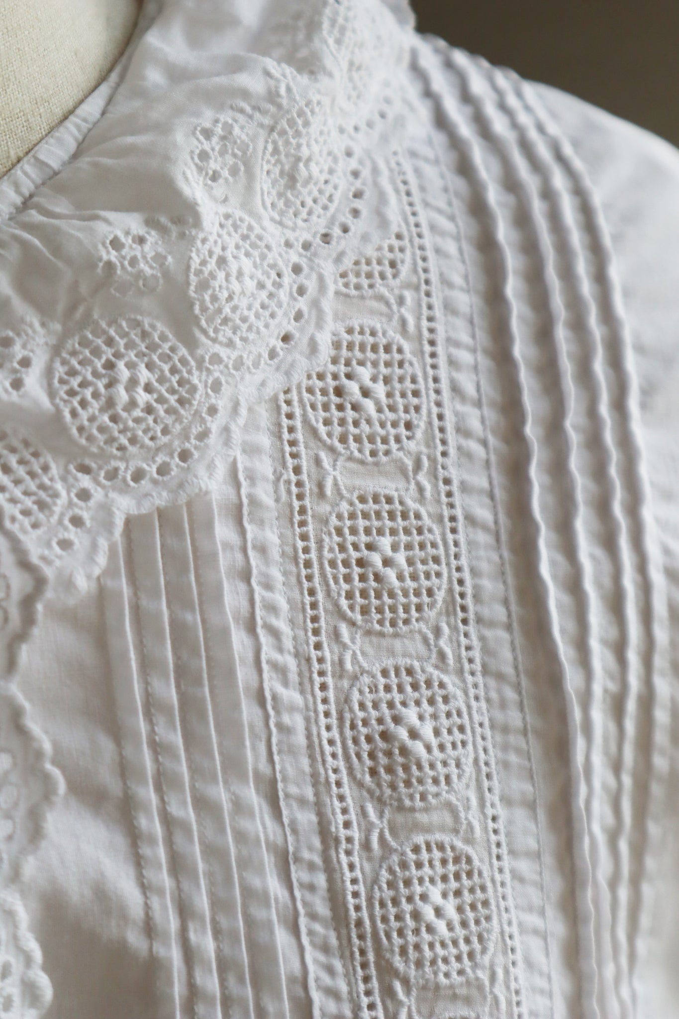 1910s Ruffle Lace Tuck Design Blouse