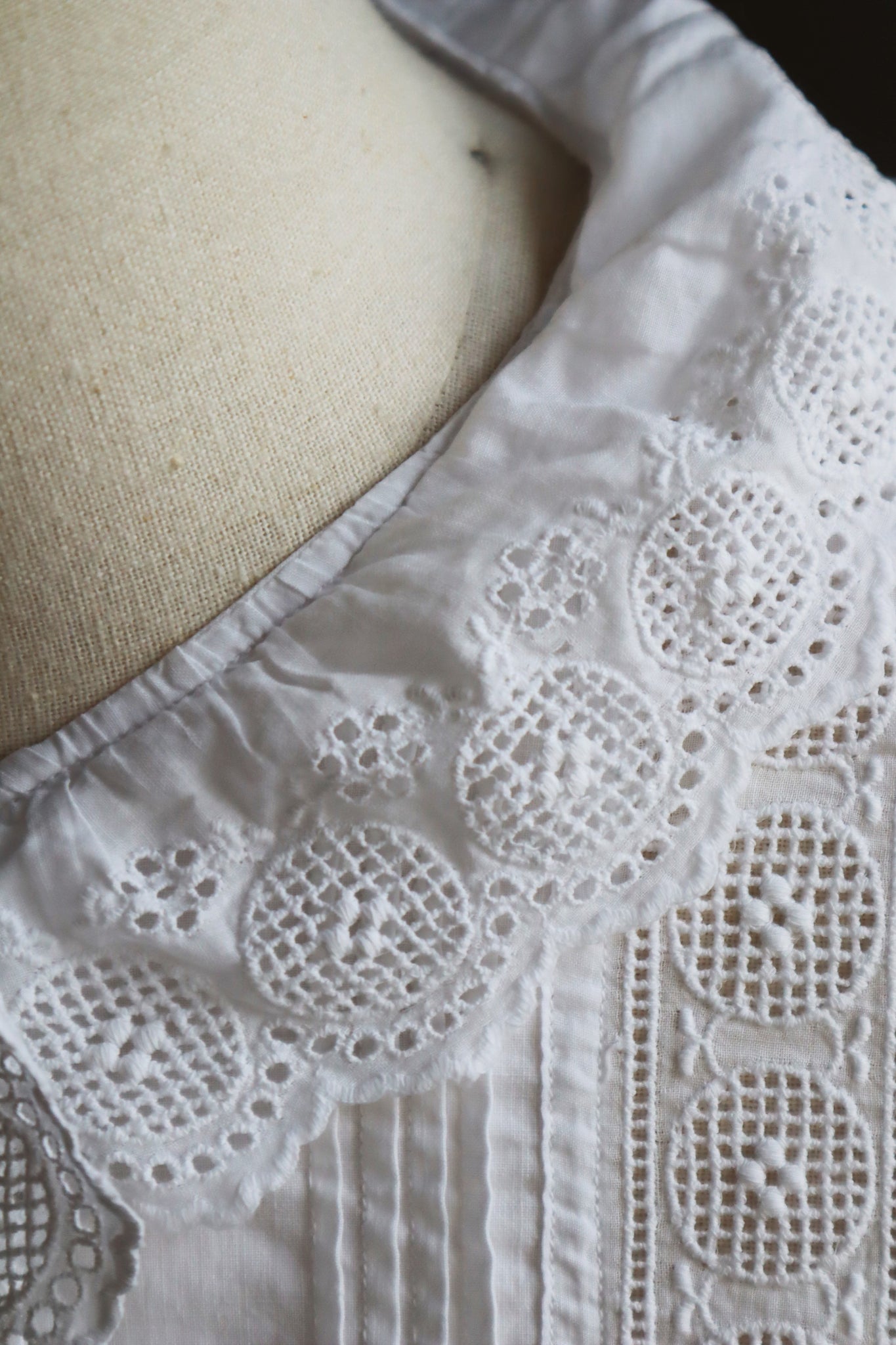 1910s Ruffle Lace Tuck Design Blouse