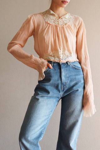 1930s Lace Chiffon Blouse