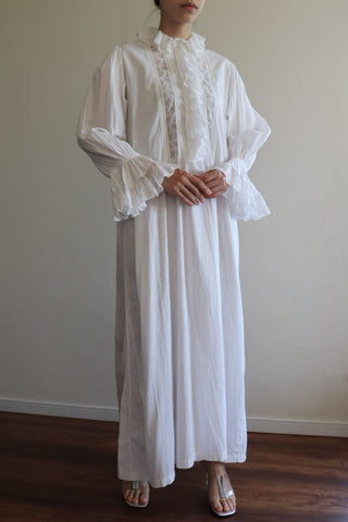 1900s White Cotton Night Dress