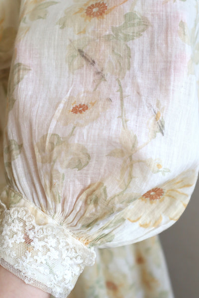 1900s Edwardian Rose Muslin Blouse