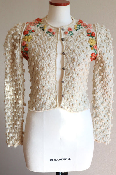 80s Beautiful Three-Dimensional Austrian Cardigan