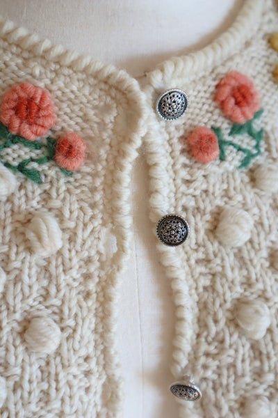 80s Beautiful Three-Dimensional Austrian Cardigan