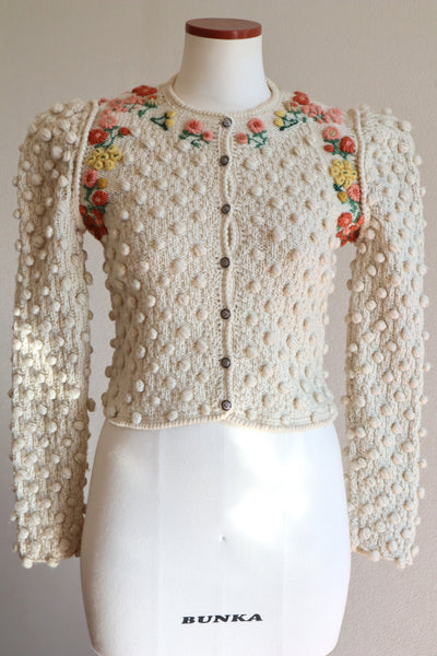 80s Beautiful Three-Dimensional Austrian Cardigan