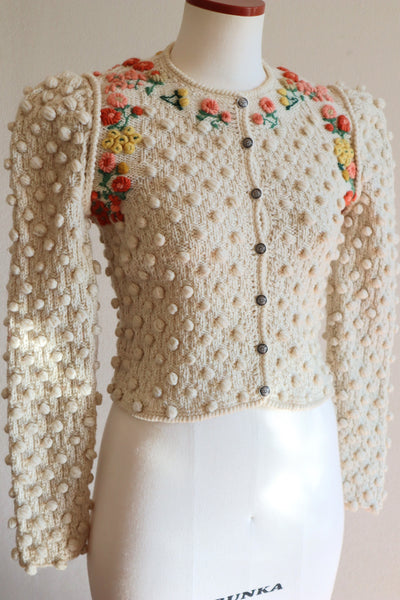 80s Beautiful Three-Dimensional Austrian Cardigan