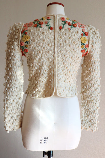 80s Beautiful Three-Dimensional Austrian Cardigan