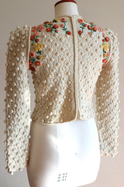 80s Beautiful Three-Dimensional Austrian Cardigan