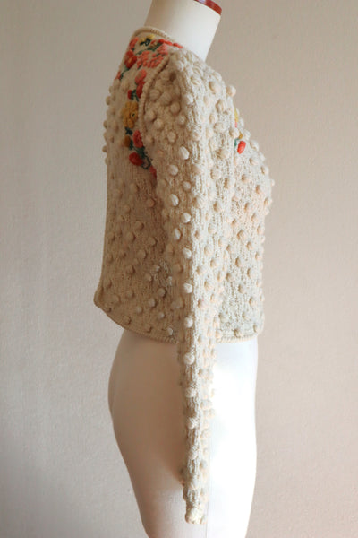 80s Beautiful Three-Dimensional Austrian Cardigan