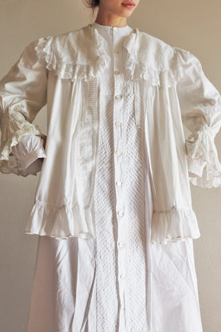 1890s Large Collar White Antique Blouse