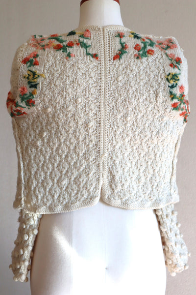 80s Beautiful Three-Dimensional Austrian Cardigan