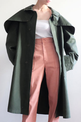 1960s Deadstock French Army Olive Canvas Coat