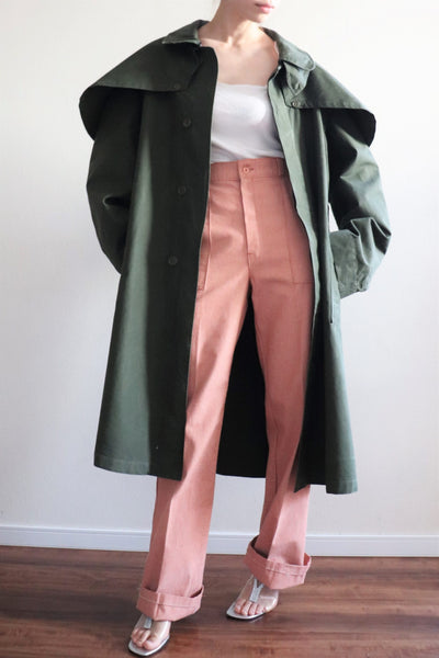 1960s Deadstock French Army Olive Canvas Coat