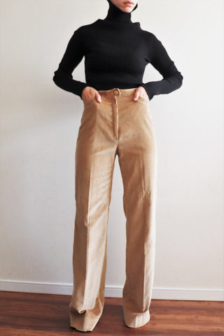 70s Corduroy Center Press Wide Leg Pants