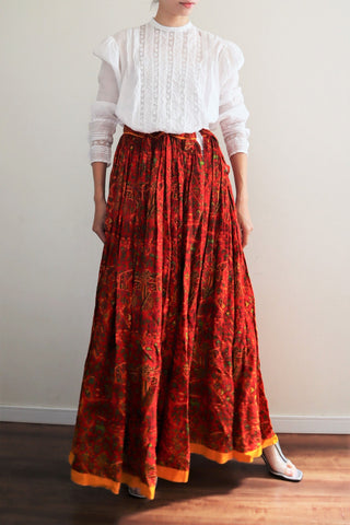 80s Vintage Givenchy Gathered Full Maxi Skirt