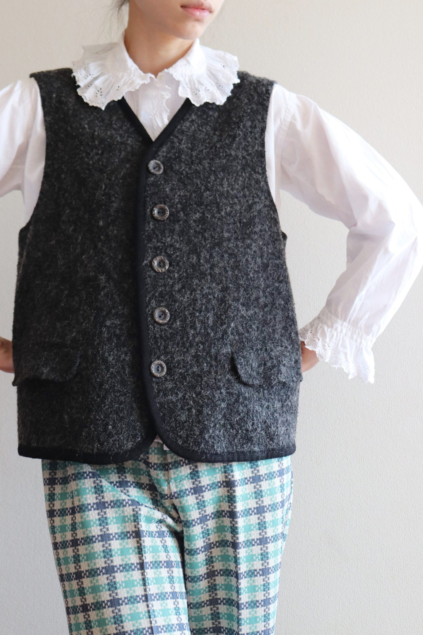 80s Vintage French Laine Wool Vest