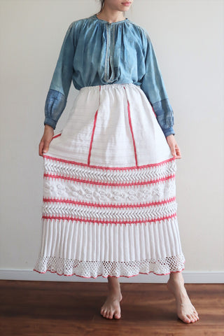 1920s Austrian Hand Made Maxi Crochet Skirt