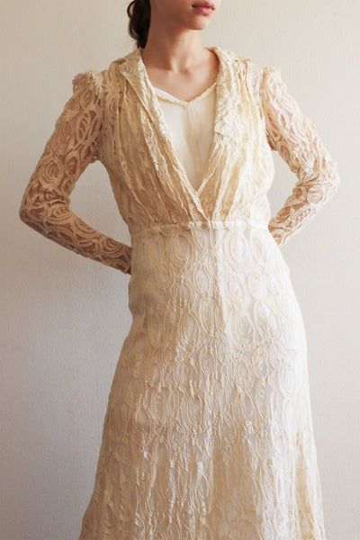 Vintage Hand Made Lace Maxi Dress
