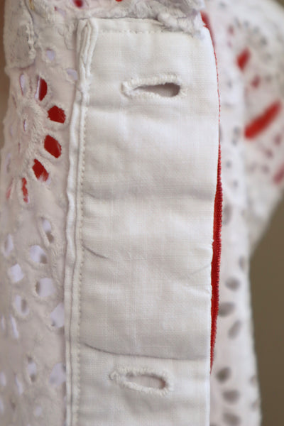 1910s Floral Cut Work Lace Cotton Camisole