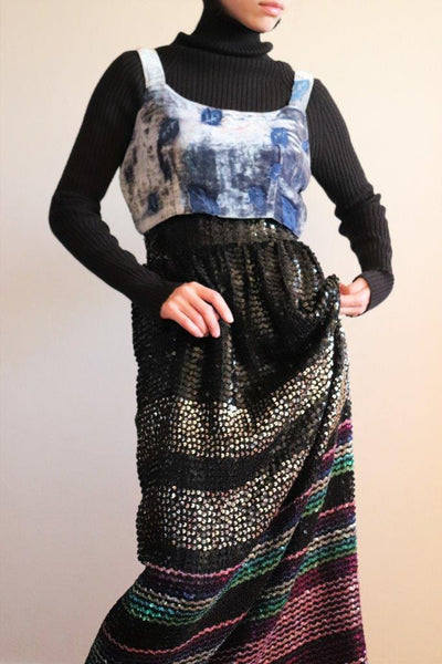 80s Sequin embroidered Skirt