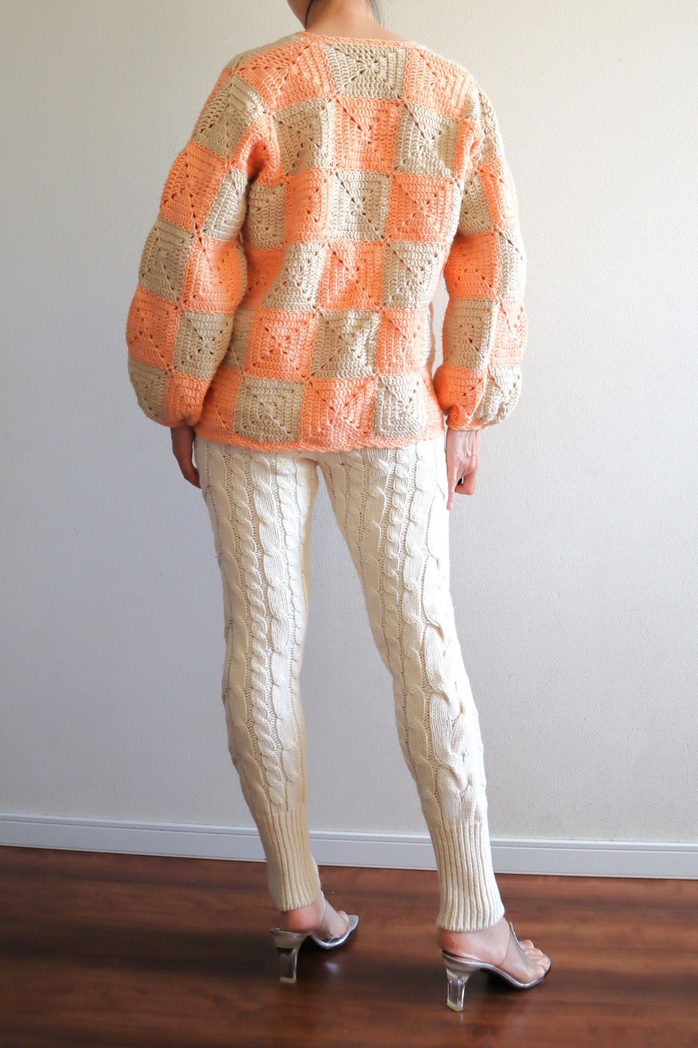 70s Hand Knit Crochet Cardigan