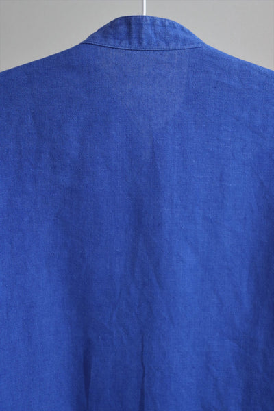 80s French Linen Blue Shirt
