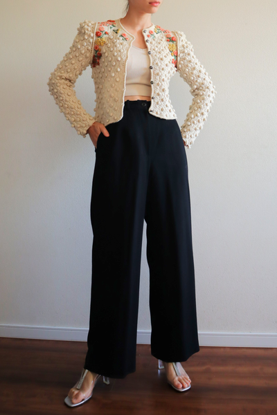 80s Beautiful Three-Dimensional Austrian Cardigan