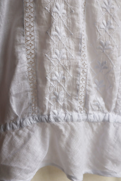 1910s Flower Cutwork Lace Trim Blouse