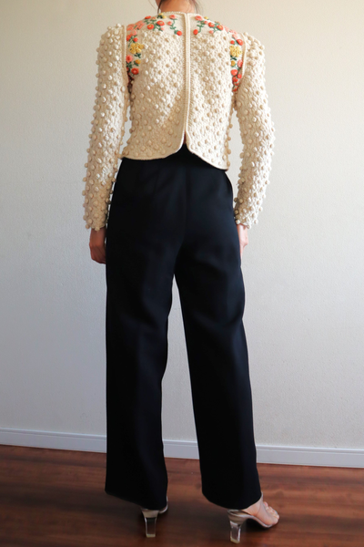 80s Beautiful Three-Dimensional Austrian Cardigan