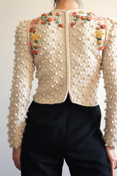 80s Beautiful Three-Dimensional Austrian Cardigan