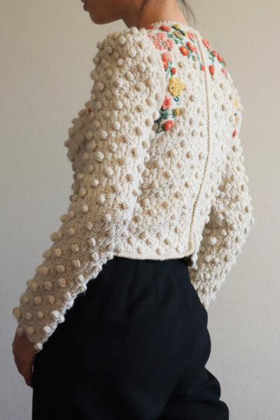 80s Beautiful Three-Dimensional Austrian Cardigan