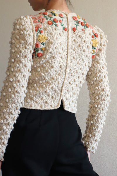 80s Beautiful Three-Dimensional Austrian Cardigan