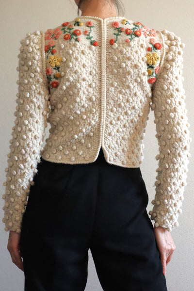 80s Beautiful Three-Dimensional Austrian Cardigan