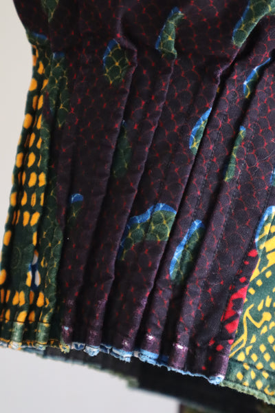 80s Puff Sleeve African Print Dress