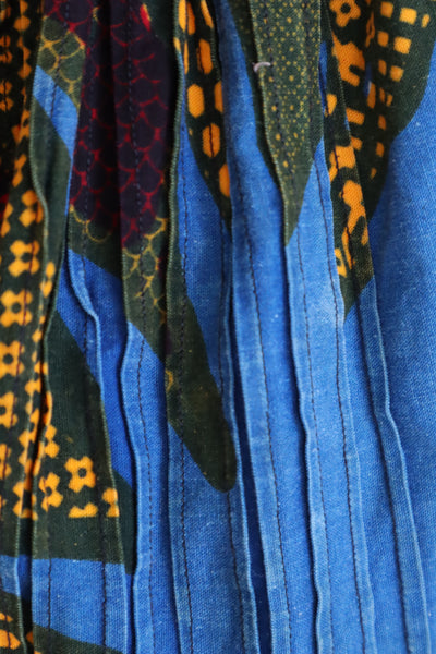 80s Puff Sleeve African Print Dress