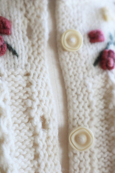 70s Fluffy Brushed Yarn Austrian Hand Knit Cardigan