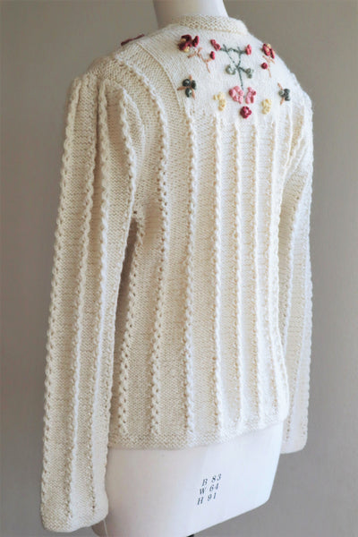 70s Fluffy Brushed Yarn Austrian Hand Knit Cardigan