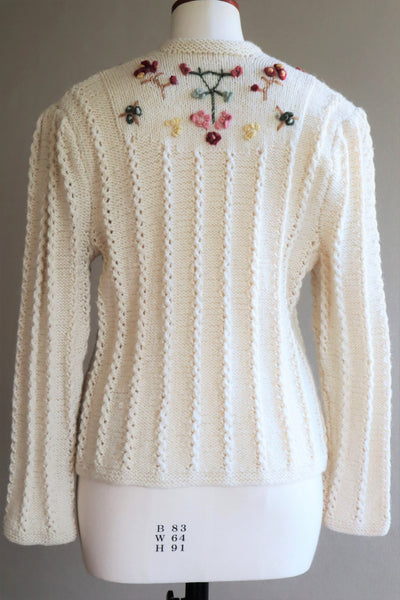 70s Fluffy Brushed Yarn Austrian Hand Knit Cardigan