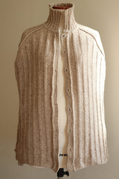 80s French Hand Knit Peasant Wool Cardigan