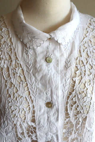 1880~1890s Hand-Embroidered Linen Jacket